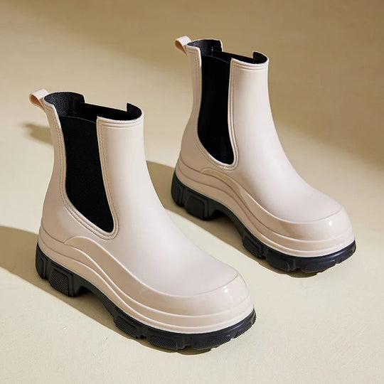 Dames Chelsea Boots Waterdicht met Antislip Chunky Zool 0
