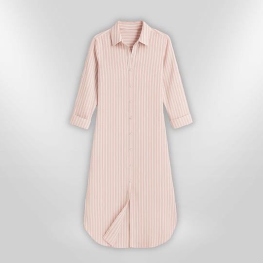 Dames Chemise Jurk Gestreept Katoen Zomerjurk 2
