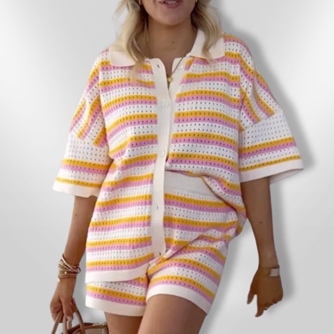 Dames Crochet Set Vloeiende Top en Short 1