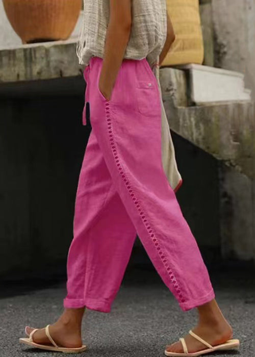 Dames Crop Broek met Elastische Taille en Zakken 3