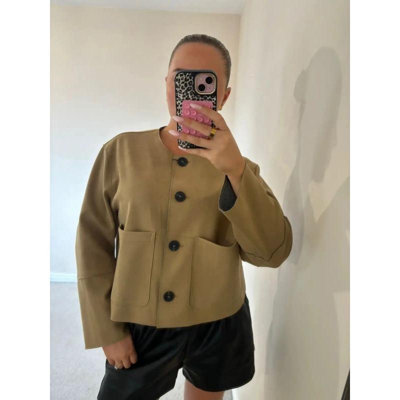 Dames Cropped Blazer Jas met Lange Mouwen en Tailored Fit 3