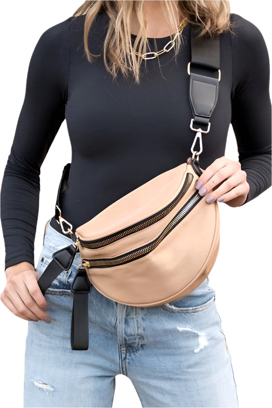 Dames Crossbody Tas Dubbele Rits Nylon 0