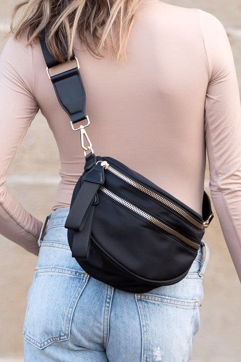 Dames Crossbody Tas Dubbele Rits Nylon 4