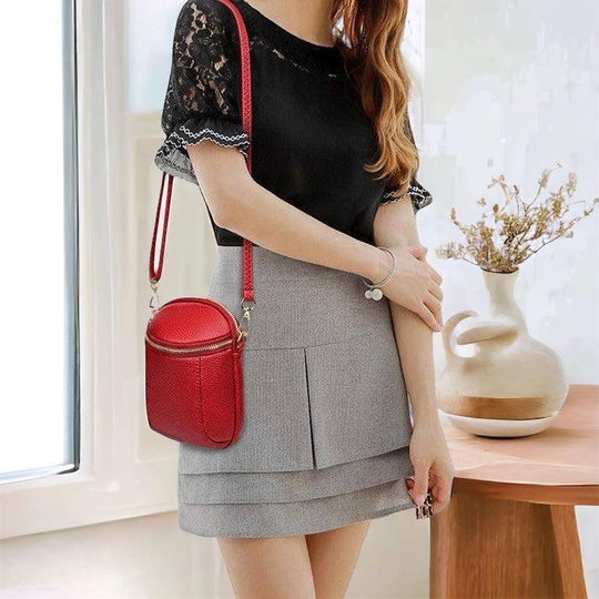 Dames Crossbody Tas Vegan Leder Compact 6