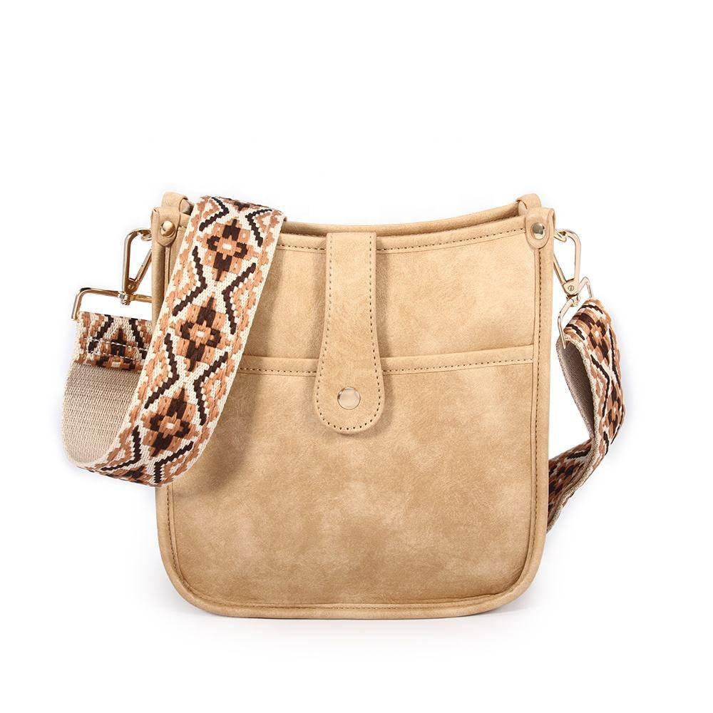 Dames Crossbody Tas Vegan Leer met Gitaarriem 0