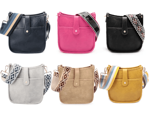 Dames Crossbody Tas Vegan Leer met Gitaarriem 1