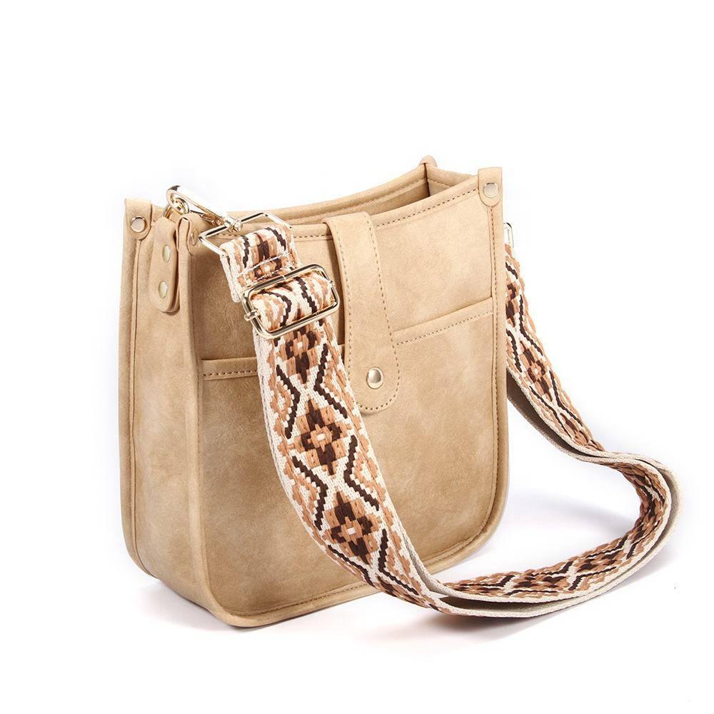 Dames Crossbody Tas Vegan Leer met Gitaarriem 6