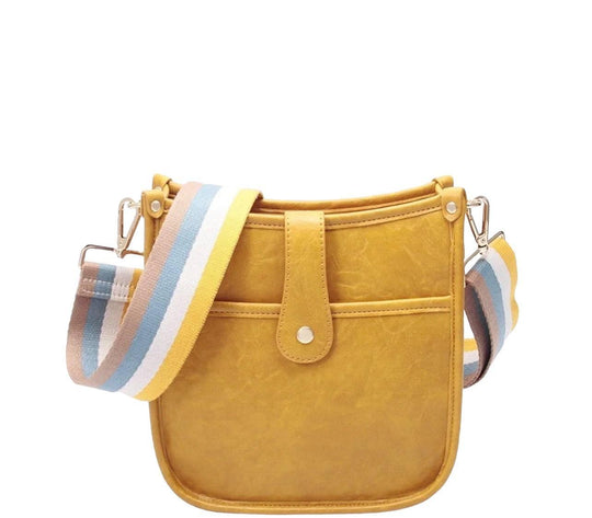 Dames Crossbody Tas Vegan Leer met Gitaarriem 9