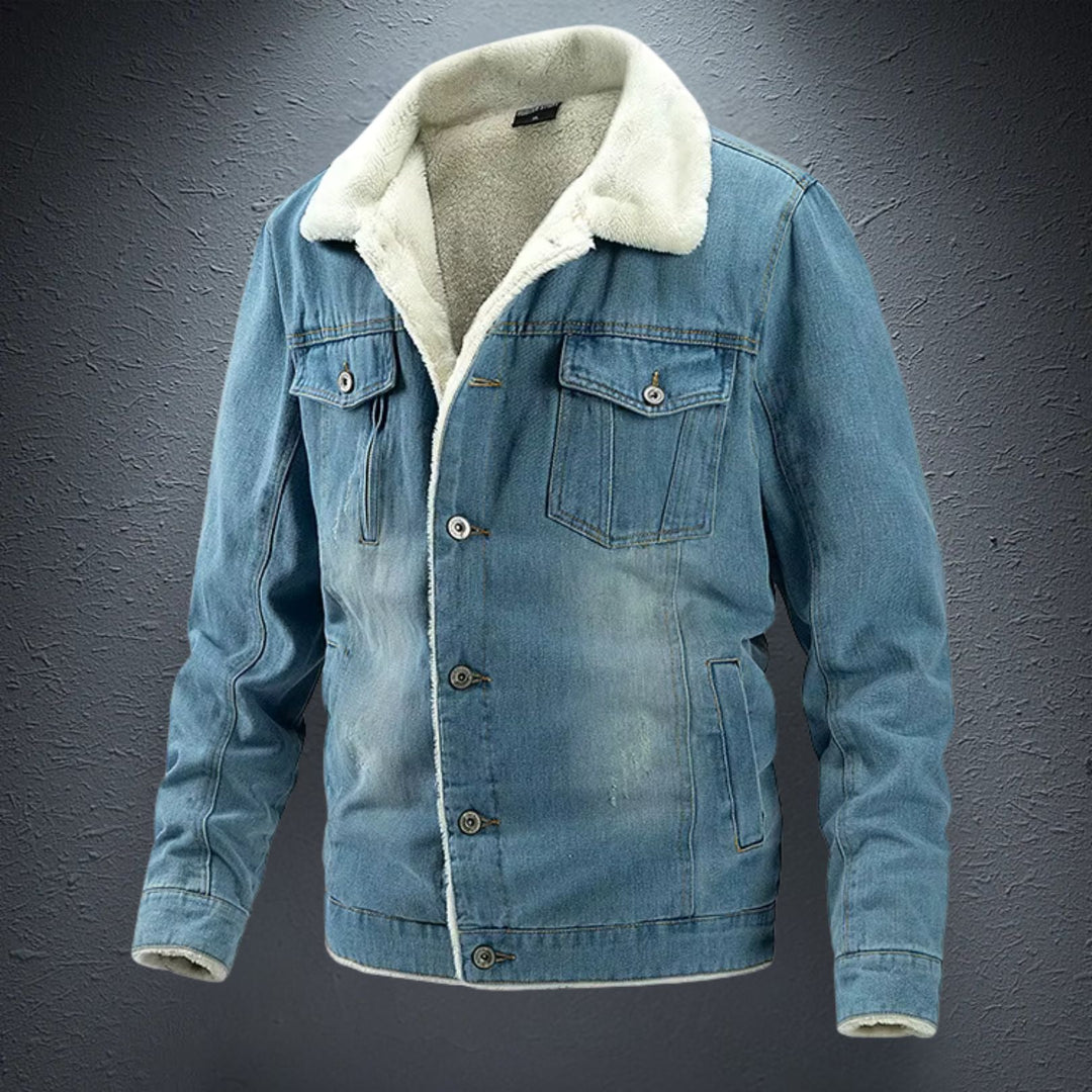 Dames Denim Jacket Fleece Voering Casual 1