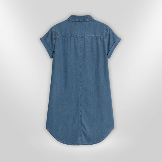 Dames Denim Jurk Casual Met Knopen Zacht Ademend Denim 4
