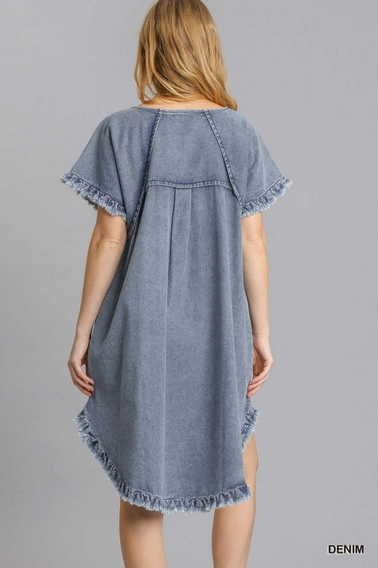 Dames Denim Jurk met Franje 2