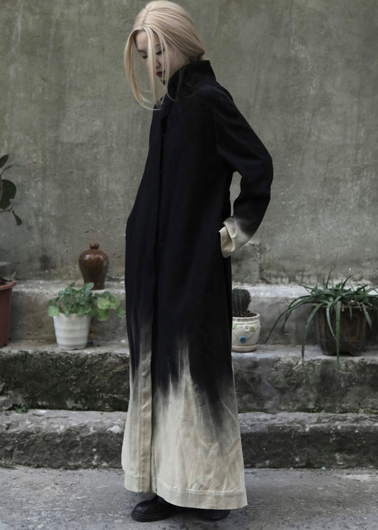 Dames Denim Lange Jas met Kleurverloop en Taillezakken 3