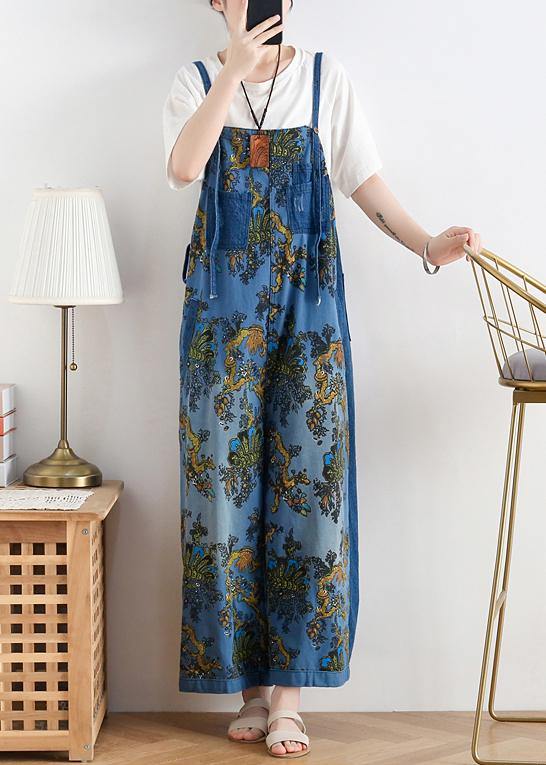 Dames Denim Overall Retro Etnische Stijl 2