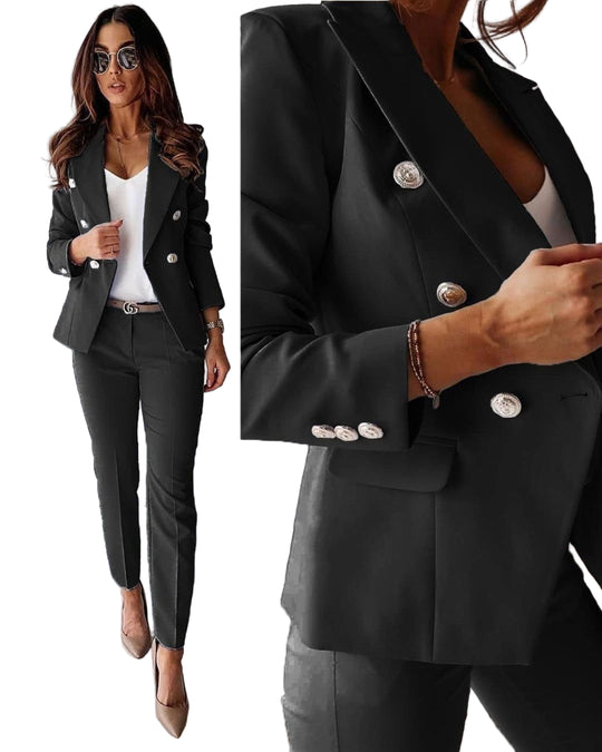 Dames Dubbelzijdig Blazer met Tailored Fit 0