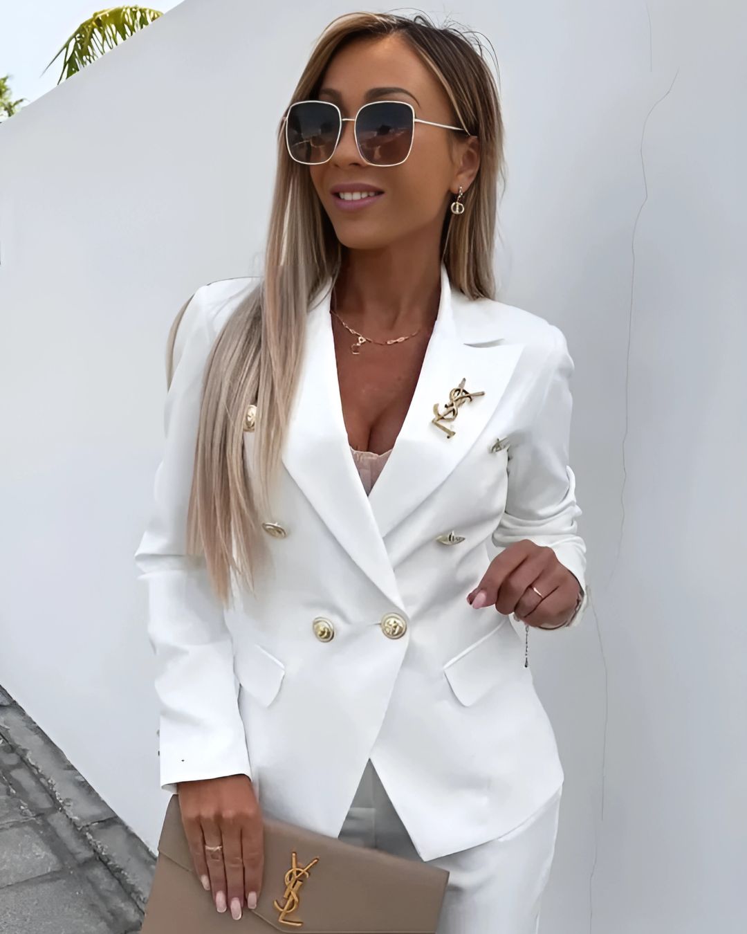 Dames Dubbelzijdig Blazer met Tailored Fit 10