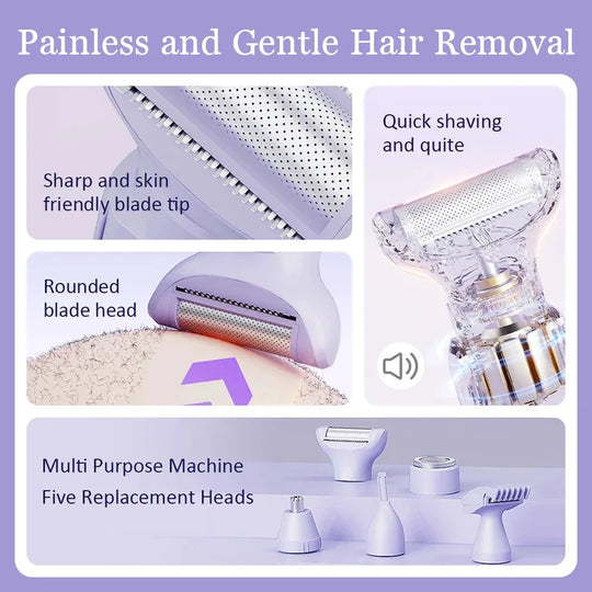 Dames Elektrisch Scheermes 5-in-1 Multifunctioneel 1