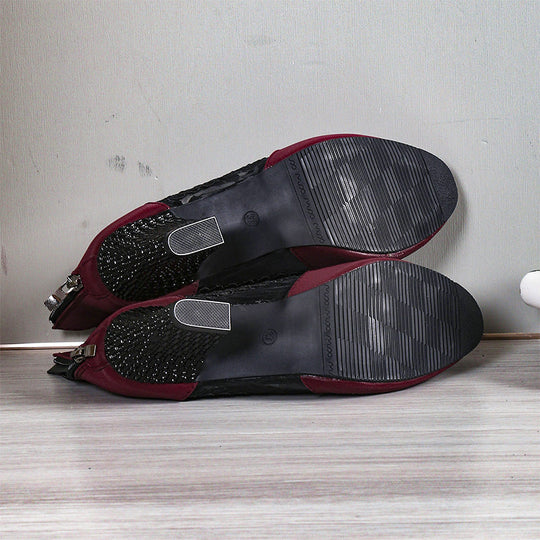 Dames Enkellaarsjes Met Kant Blokhak Ademend Mesh 5