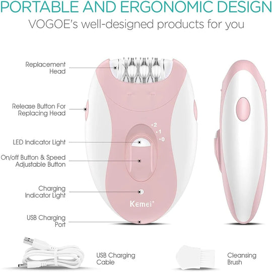Dames Epilator Oplaadbaar voor Gezicht en Lichaam 3
