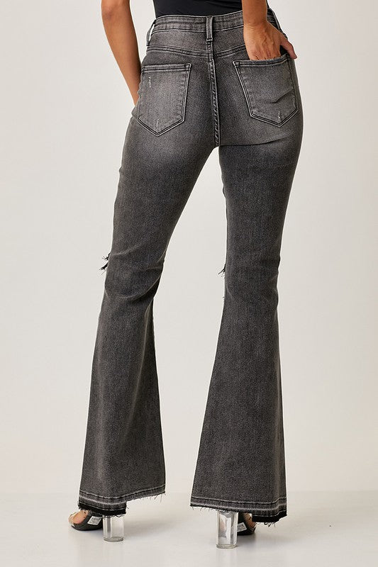 Dames Faded Flair Jeans Zwart 3