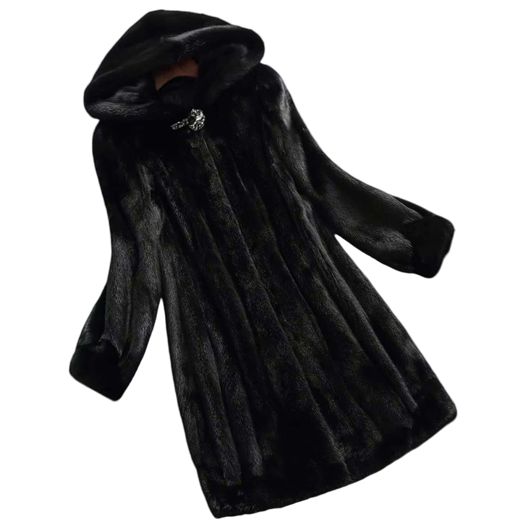 Dames Faux Fur Jas Tailored Fit met Kap 0
