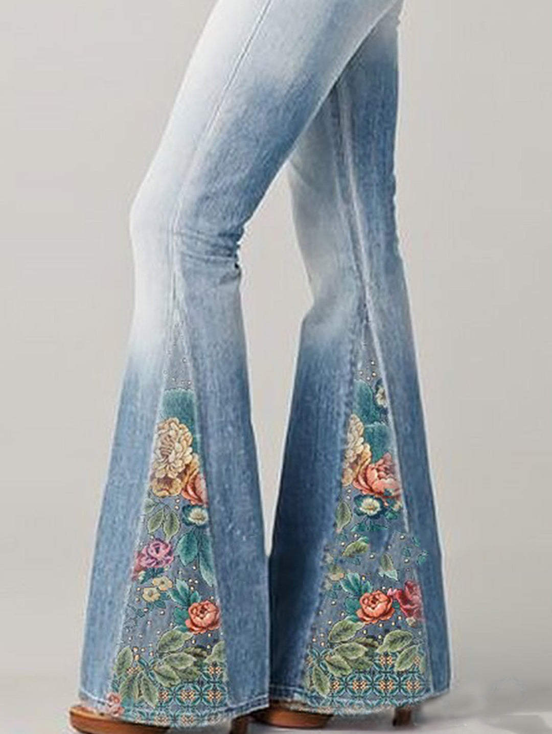 Dames Flared Broek Met Bloemenprint 6