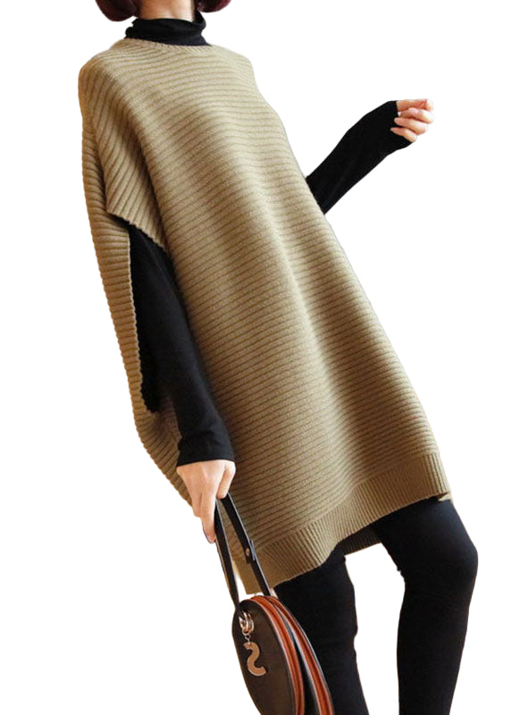 Dames Gebreid Vest met O-hals en Patchwork 0