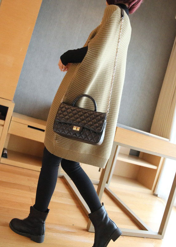 Dames Gebreid Vest met O-hals en Patchwork 6