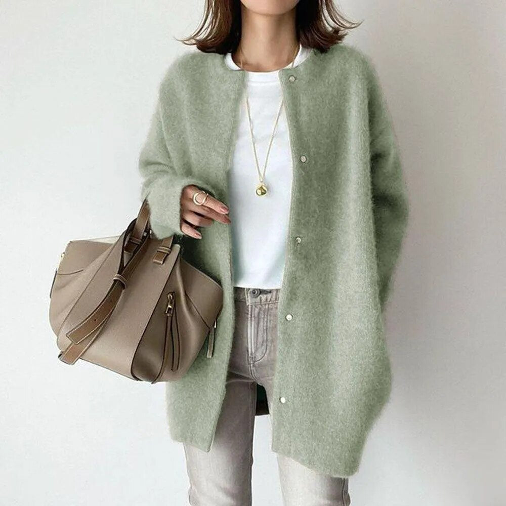Dames Gebreide Cardigan met Knopen 7