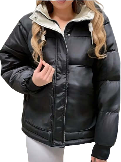 Dames Gequilt Jacket met Fleece Voering en Capuchon 0