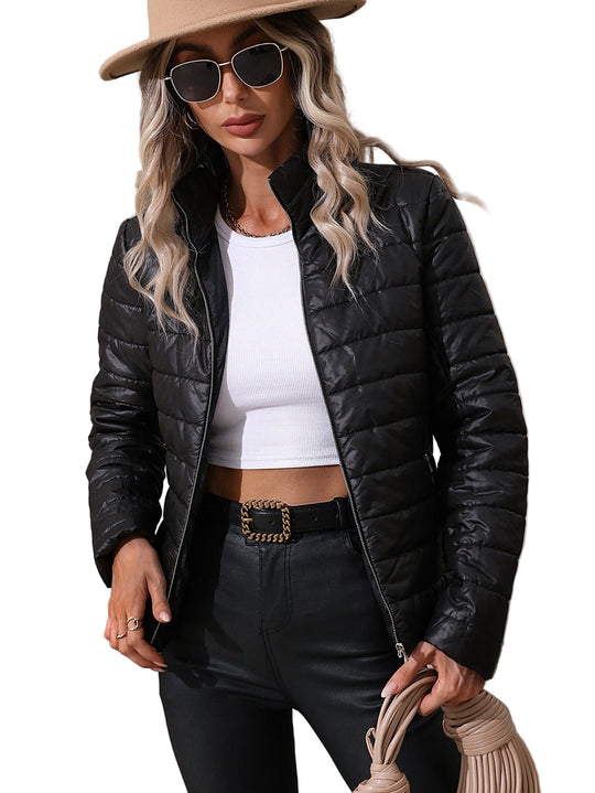 Dames Gequilt Jacket met Gestroomlijnde Pasvorm 0