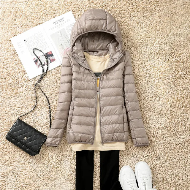 Dames Gewatteerde Donsjas – Slim Fit – Lichtgewicht Met Capuchon 6