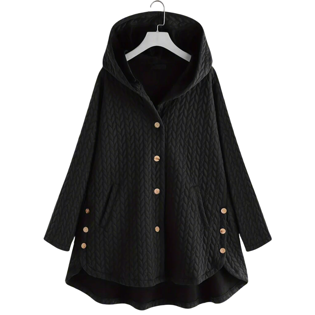 Dames Gewatteerde Jas - Oversized Pasvorm - Gequilt - Met Capuchon - Asymmetrische Zoom 0