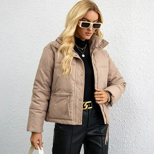 Dames Gewatteerde Jas Korte Trendy Stijl 6
