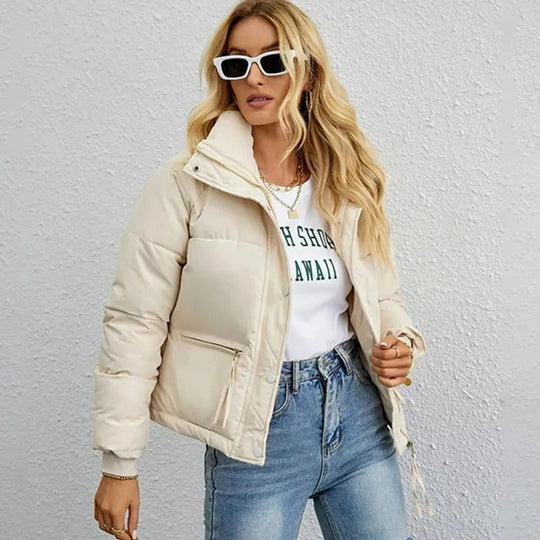 Dames Gewatteerde Jas Korte Trendy Stijl 7