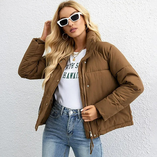 Dames Gewatteerde Jas Korte Trendy Stijl 9