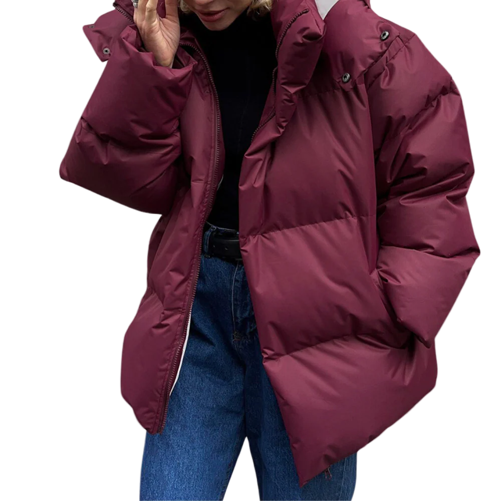 Dames Gewatteerde Jas Oversized Pasvorm 0