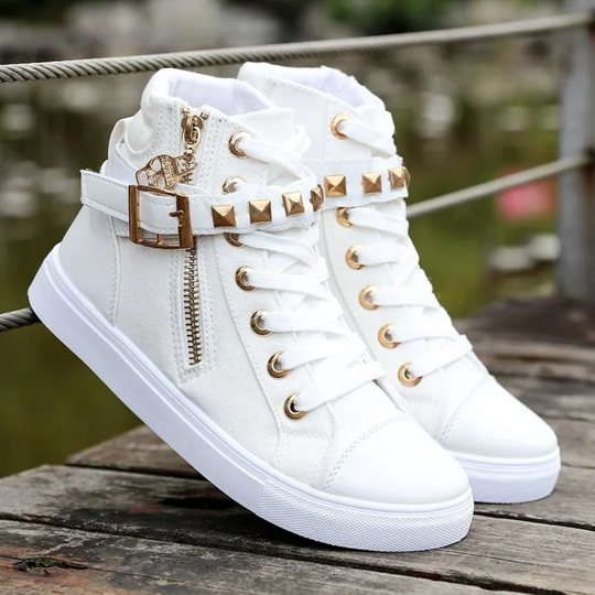 Dames Hoge Sneakers Met Rits Sportief 0
