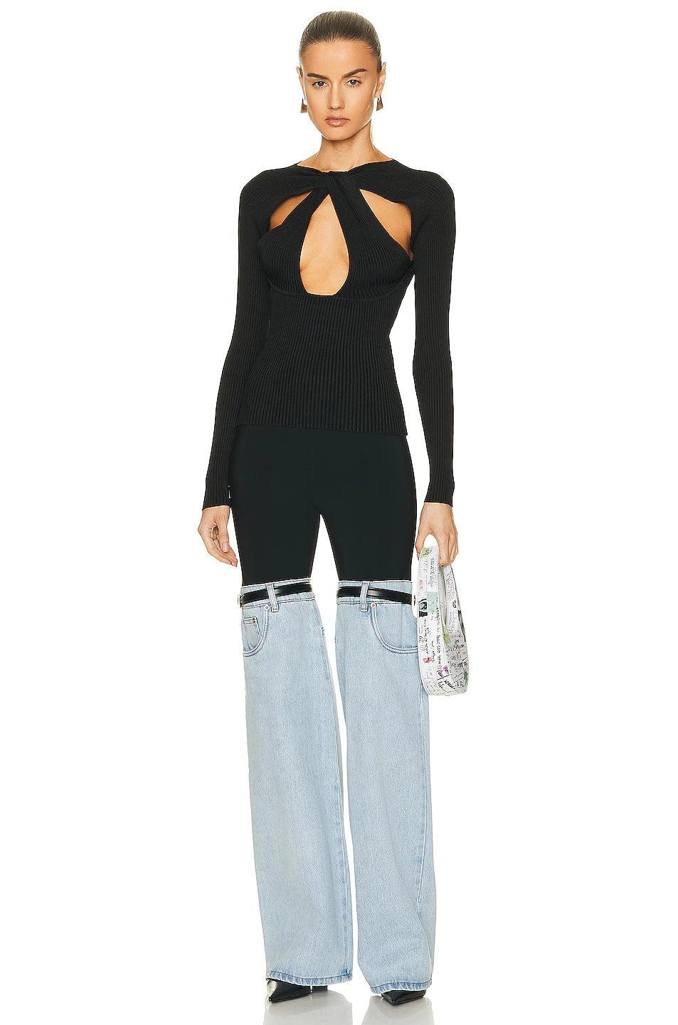 Dames Hoge Taille Rechte Wijde Pantalon Denim 1