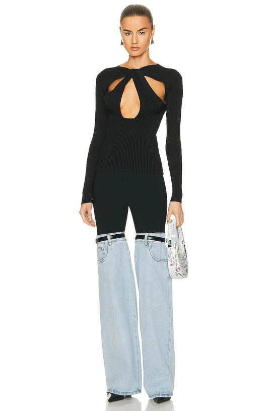 Dames Hoge Taille Rechte Wijde Pantalon Denim 1