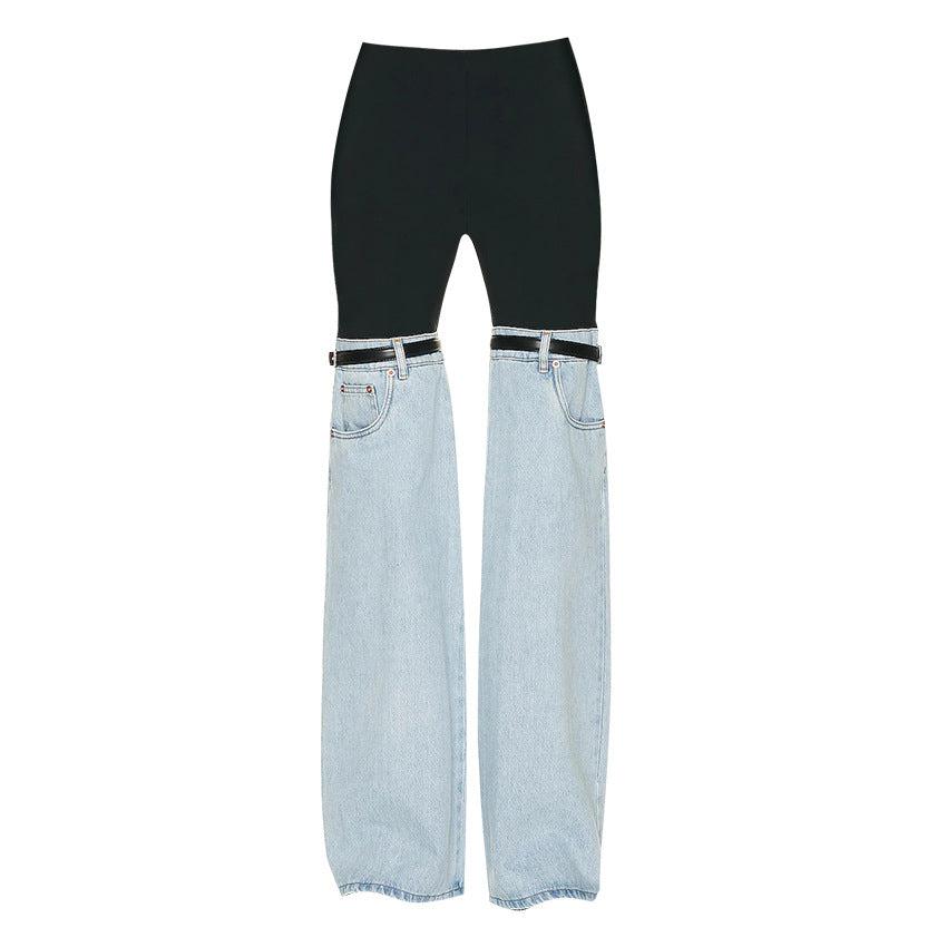 Dames Hoge Taille Rechte Wijde Pantalon Denim 4