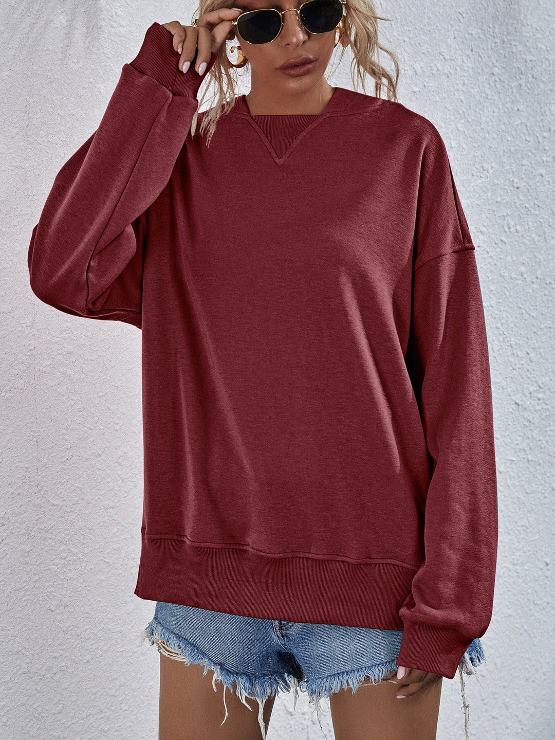 Dames Hoodie Met Verlaagde Schouders Polyester Casual Lang Mouwen 11