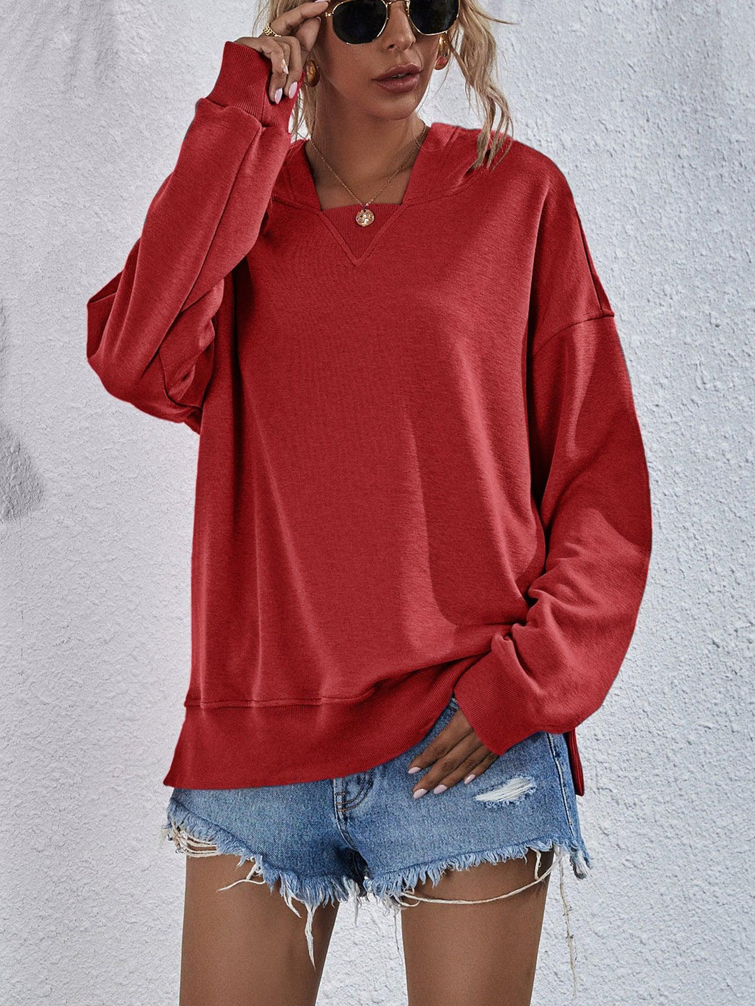 Dames Hoodie Met Verlaagde Schouders Polyester Casual Lang Mouwen 12