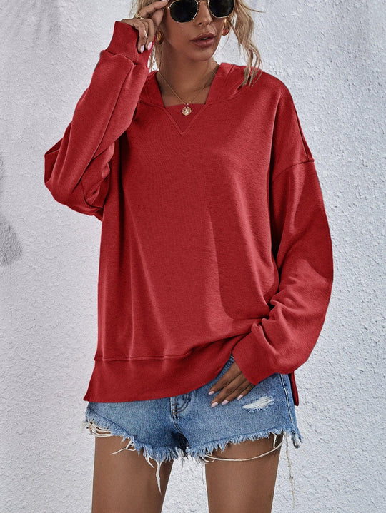 Dames Hoodie Met Verlaagde Schouders Polyester Casual Lang Mouwen 12