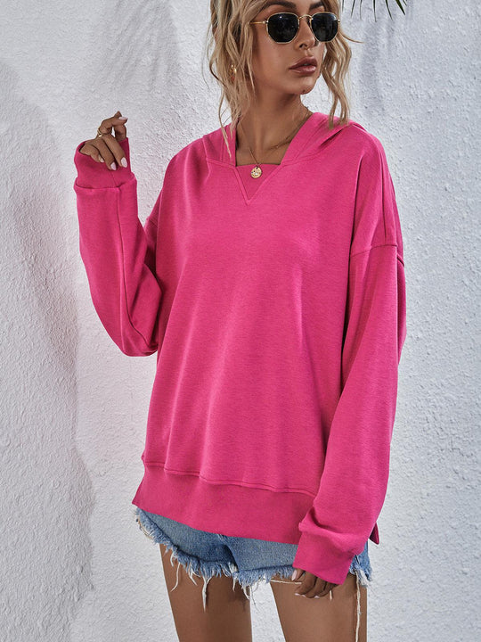 Dames Hoodie Met Verlaagde Schouders Polyester Casual Lang Mouwen 4