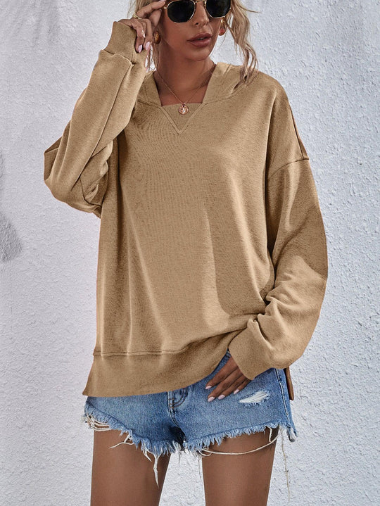 Dames Hoodie Met Verlaagde Schouders Polyester Casual Lang Mouwen 5