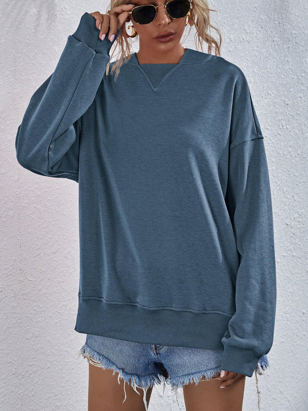 Dames Hoodie Met Verlaagde Schouders Polyester Casual Lang Mouwen 6