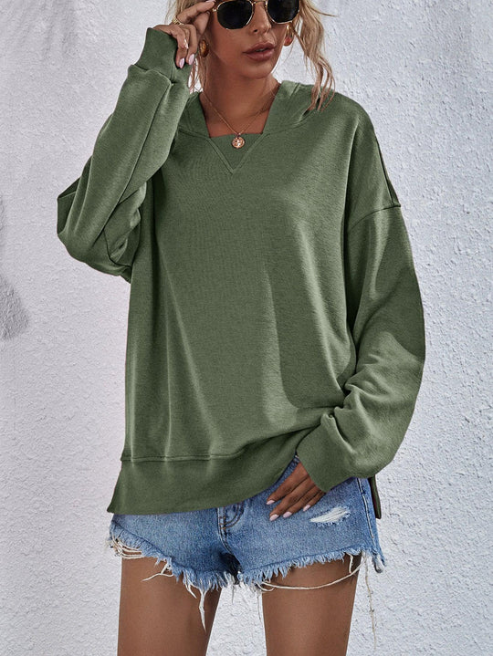 Dames Hoodie Met Verlaagde Schouders Polyester Casual Lang Mouwen 7