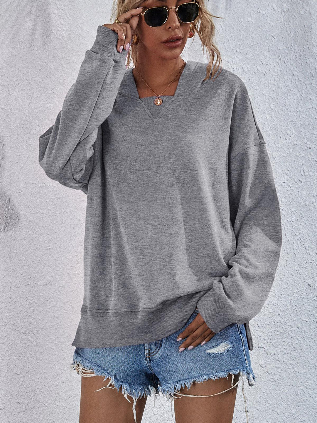 Dames Hoodie Met Verlaagde Schouders Polyester Casual Lang Mouwen 9