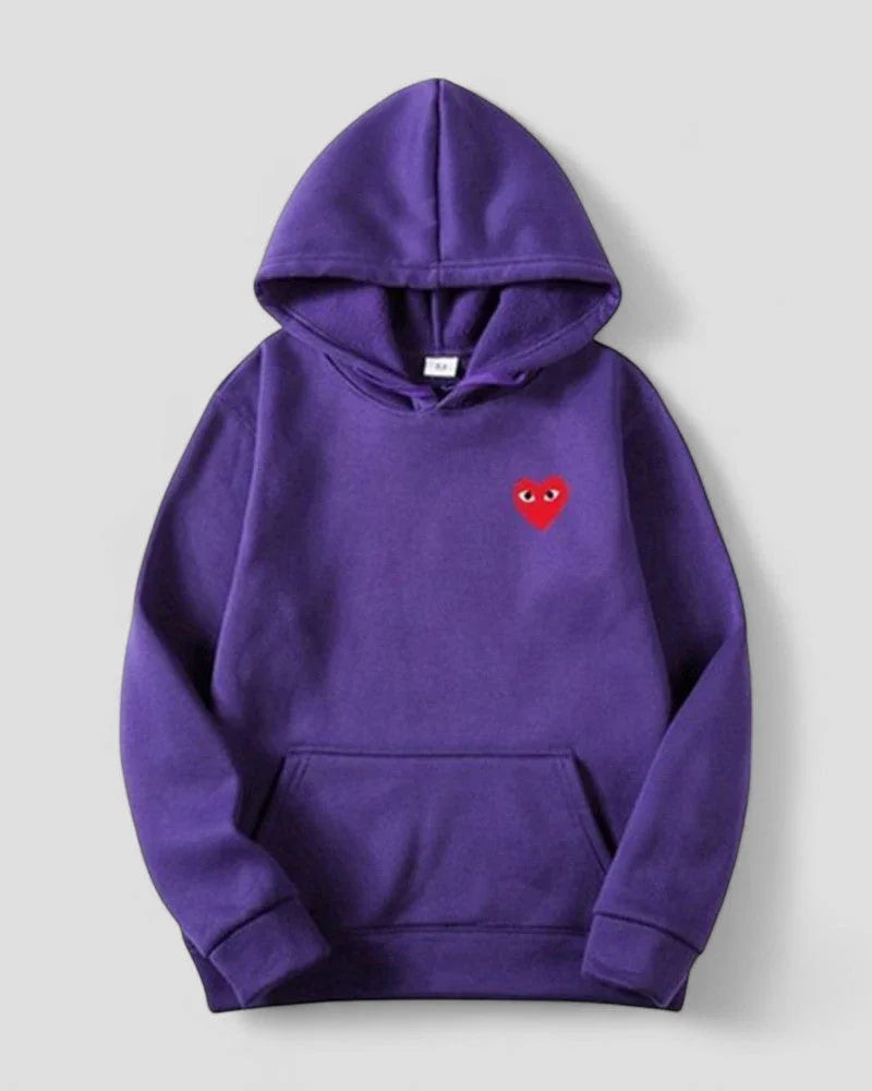 Dames Hoodie met Geborduurd Hartontwerp Casual 3