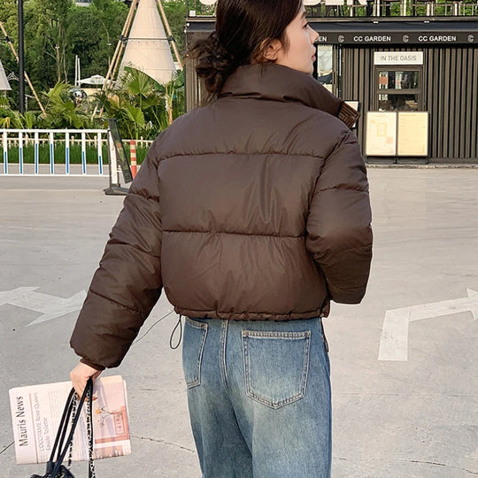 Dames Jas Winter Cropped Puffer met Staande Kraag 5